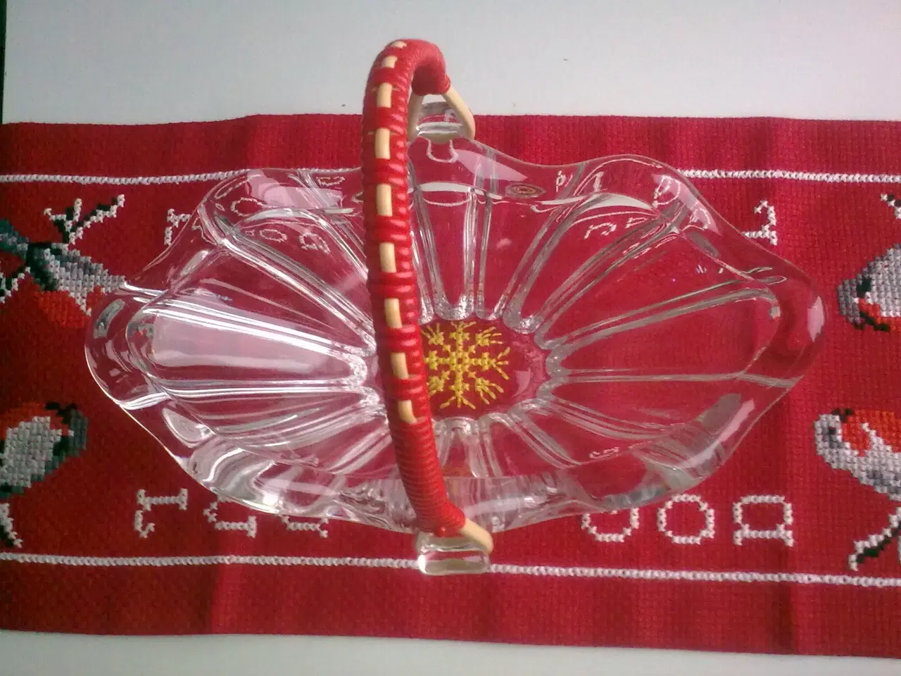 Billede 3 - Glasskål m hank RETRO * KONFEKT jul KURV