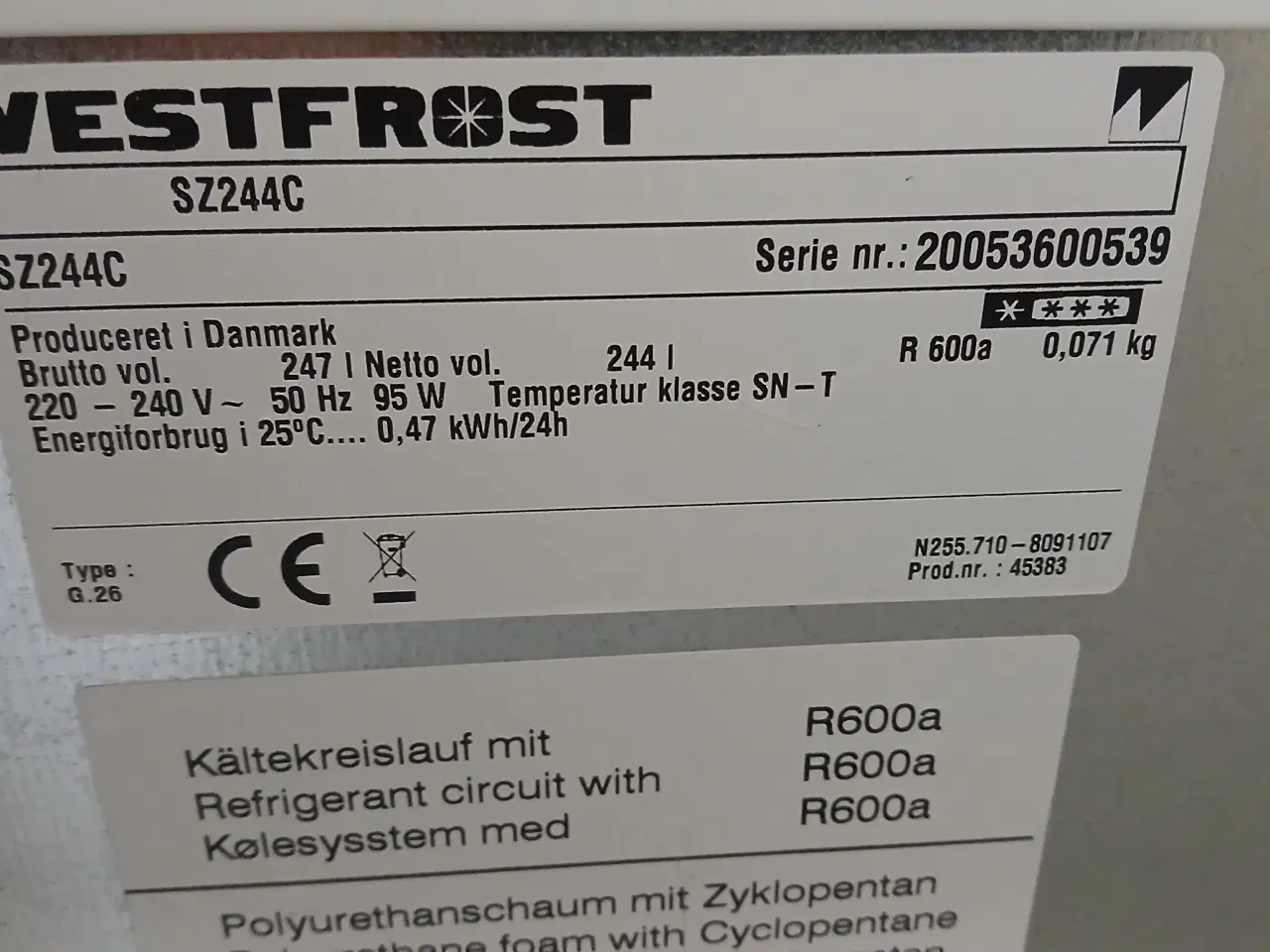 Billede 2 - Vestfrost kummefryser sælges