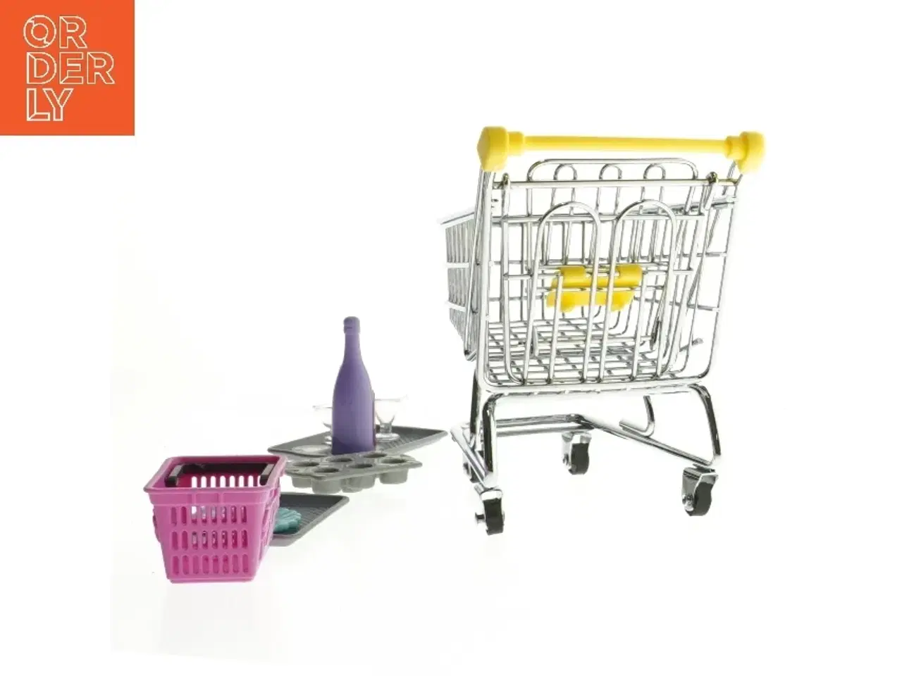 Billede 2 - Barbie indkøbsvogn og tilbehør (str. 13 cm)