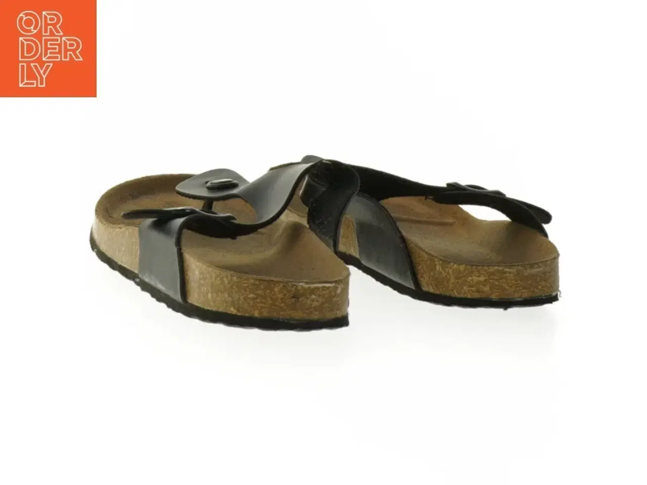 Billede 4 - Sorte læder sandaler (str. 39-40)