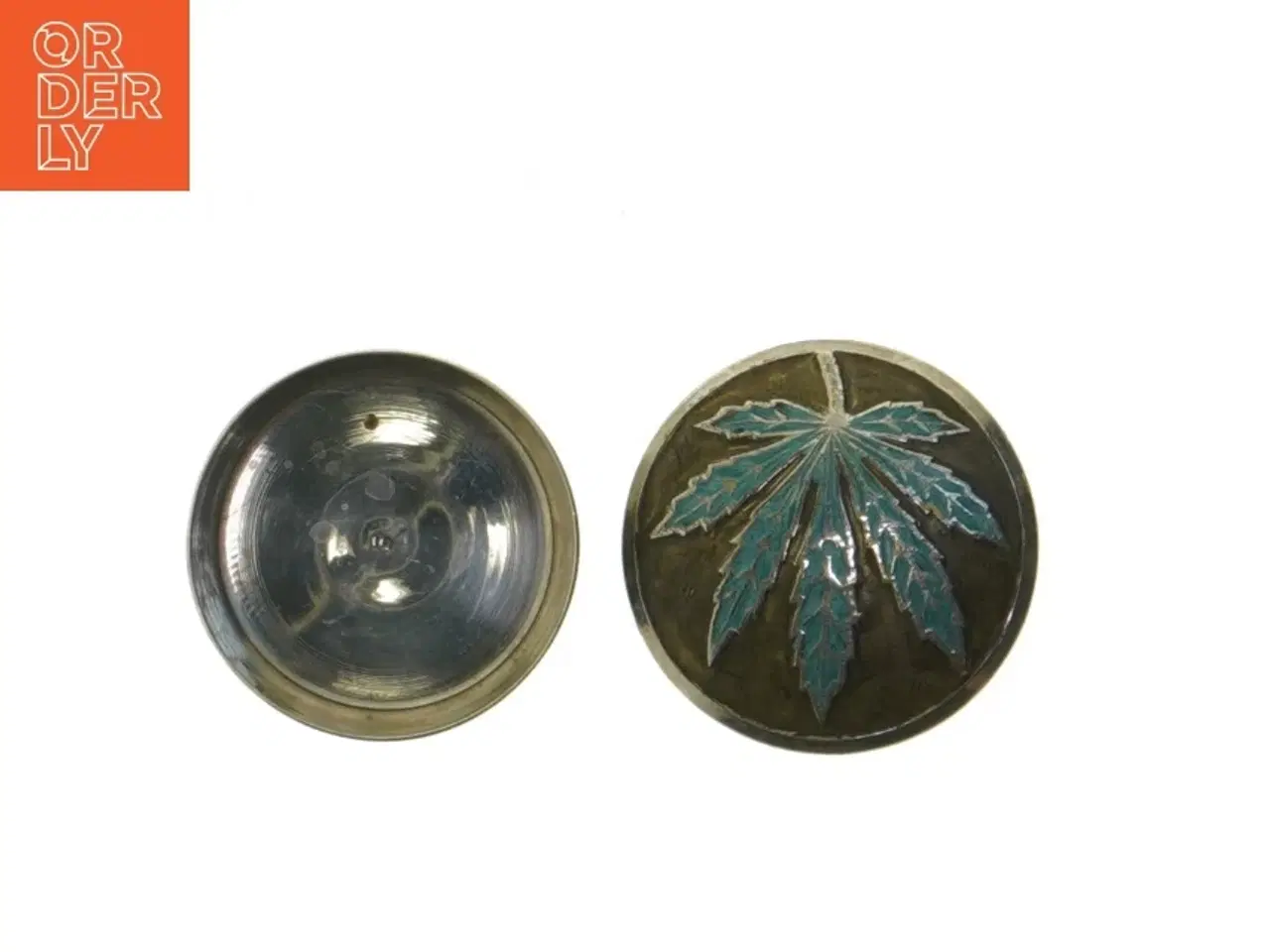 Billede 4 - Lågkrukke med Cannabis blad dekoreret låg (str. Ø 5,5 cm)