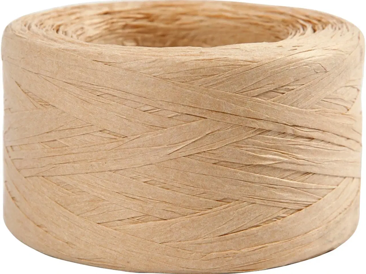 Billede 1 - Raffia Papirgarn, B: 7-8 mm, sand, 100m/ 1 rl.