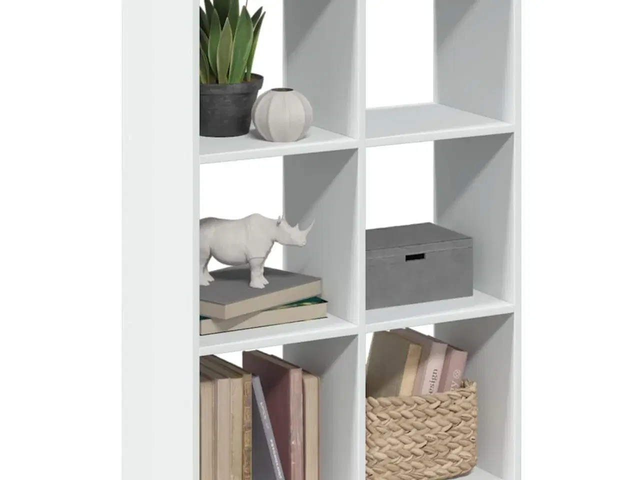 Billede 1 - Bogreol/rumdeler 69,5x29x103,5 cm konstrueret træ hvid