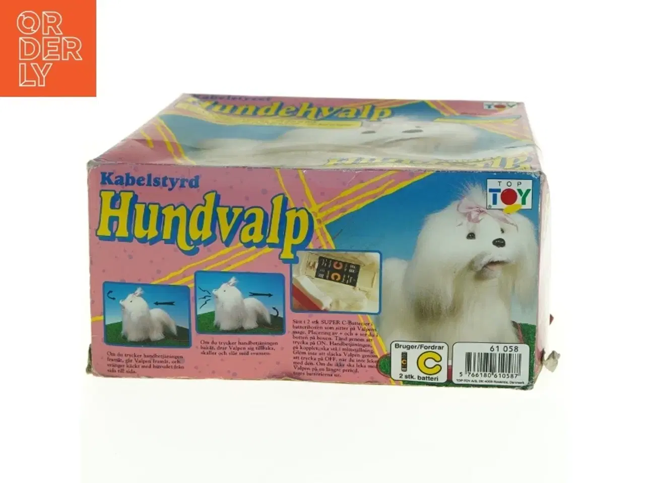 Billede 3 - Vintage kabelstyret Hundehvalp fra Top Toy (str. 23 x 23 cm)