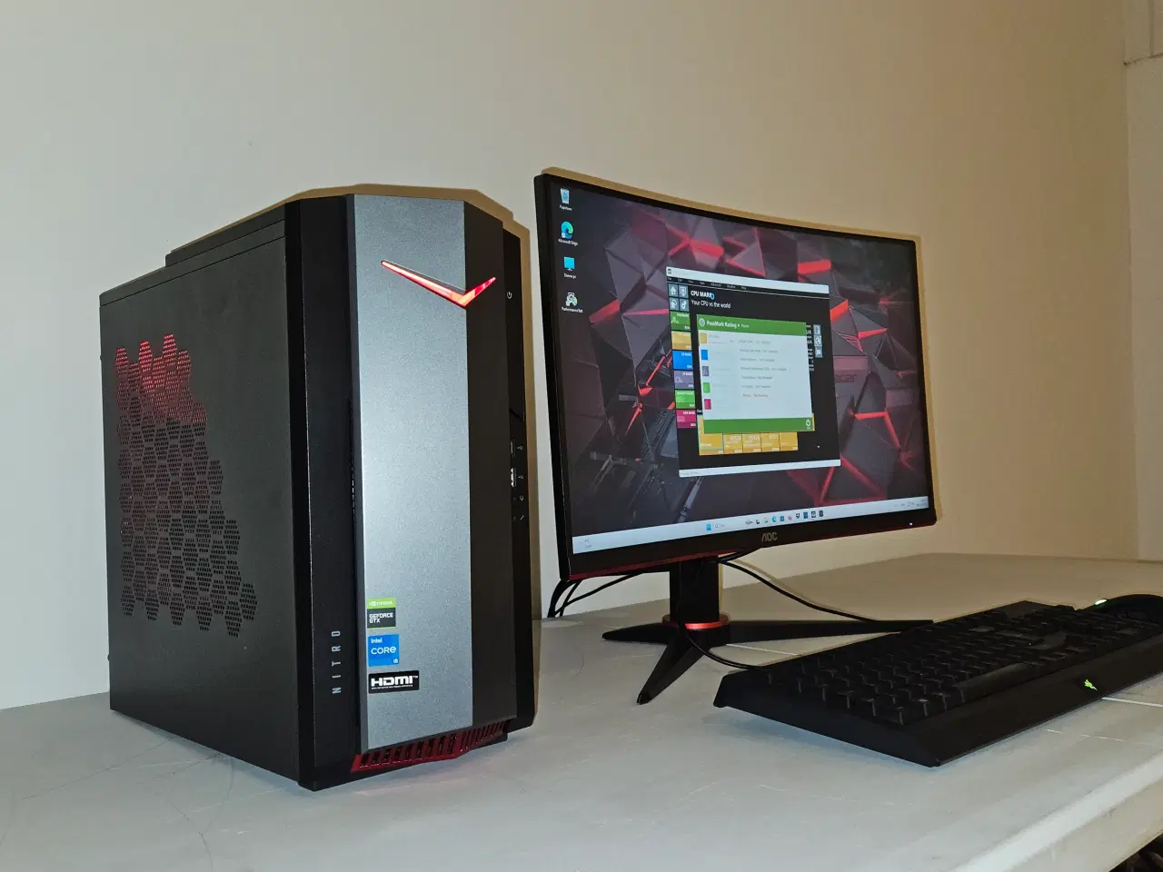 Billede 1 - i5-12400 Gamer Pc +24" Curved Gaming Skærm