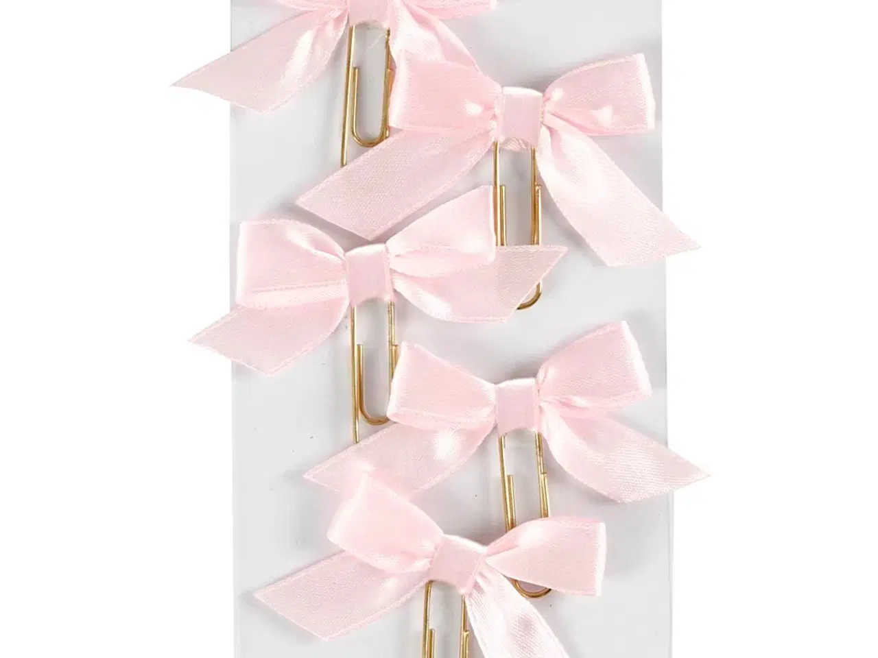 Billede 1 - Lyserøde metalklips med sløjfe - 5 stk.