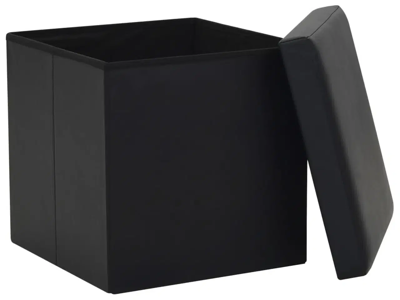 Billede 4 - Foldbar opbevaringsskammel kunstlæder sort