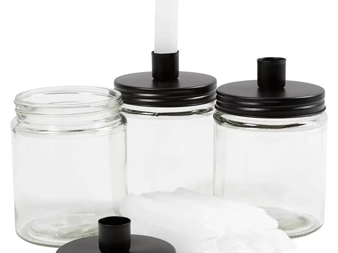 Billede 1 - Elegant glas med lysholder og lys - 6 stk. sæt