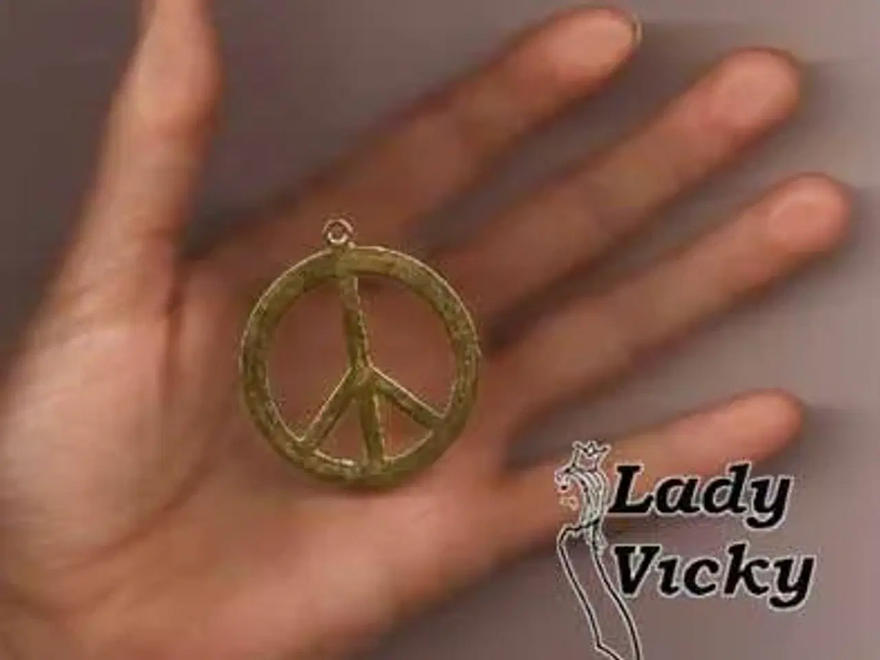 Billede 4 - Halskæde med peace-tegn # Fred