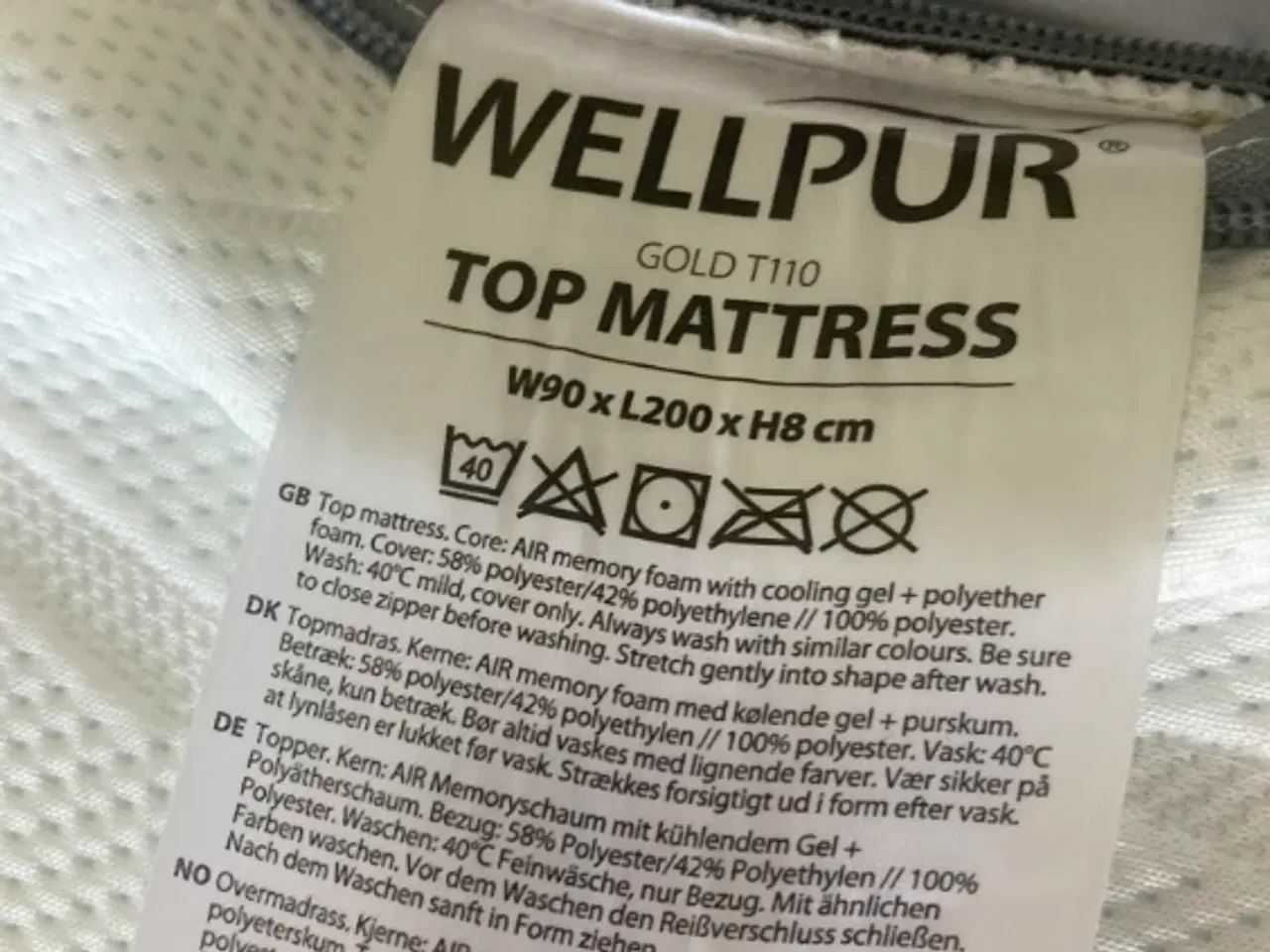 Billede 1 - WELPUR topmadras GOLD - super pris - 400 kr.