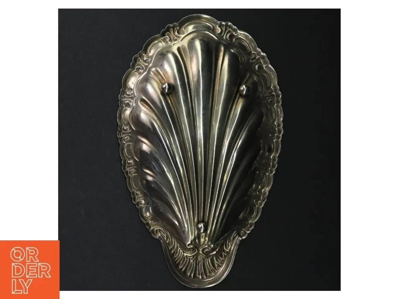 Billede 4 - Muslingeskal Sølv Metal bakke (str. 23 x 13 cm)
