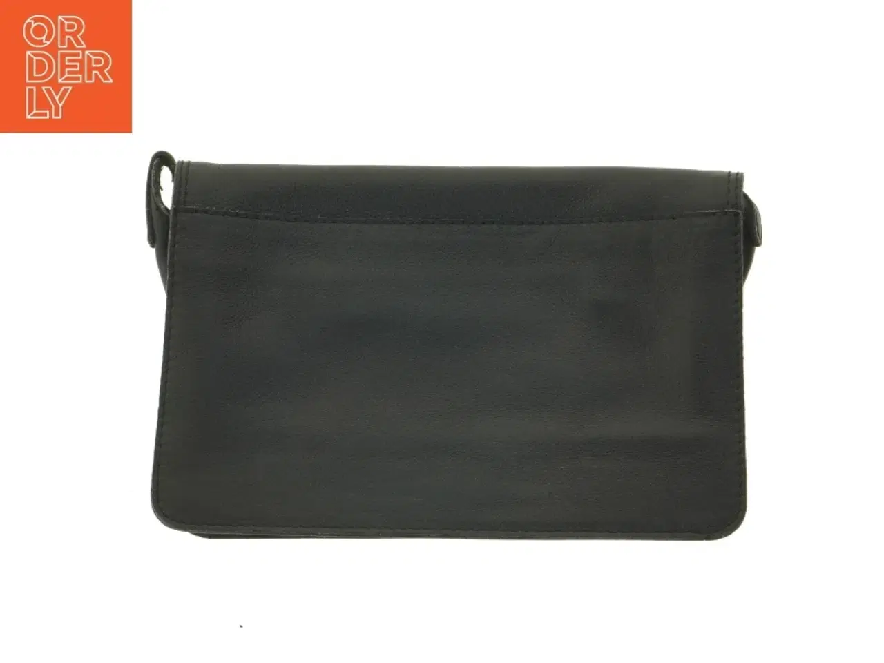 Billede 2 - Sort læder clutch taske fra Belsac (str. 28x19 cm)