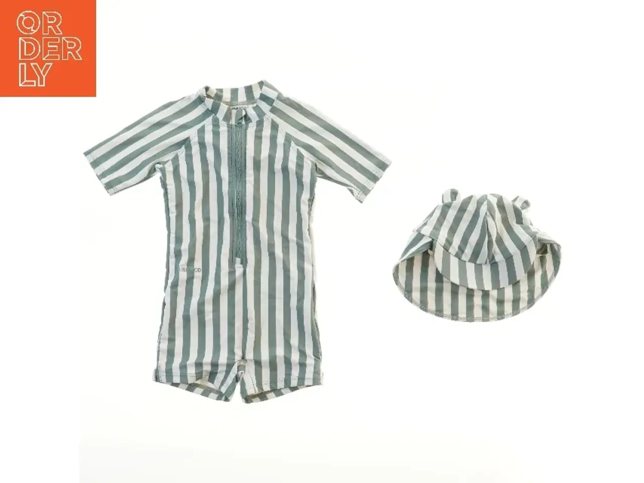 Billede 1 - Stribet badedragt og hat fra Liewood (str. 86)