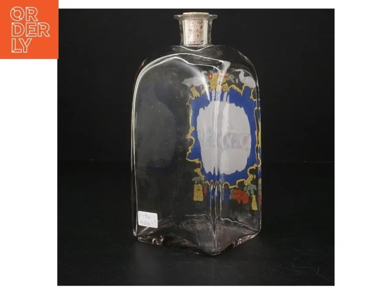 Billede 2 - Apotekerflaske Dekoreret glasflaske (str. 22 cm)