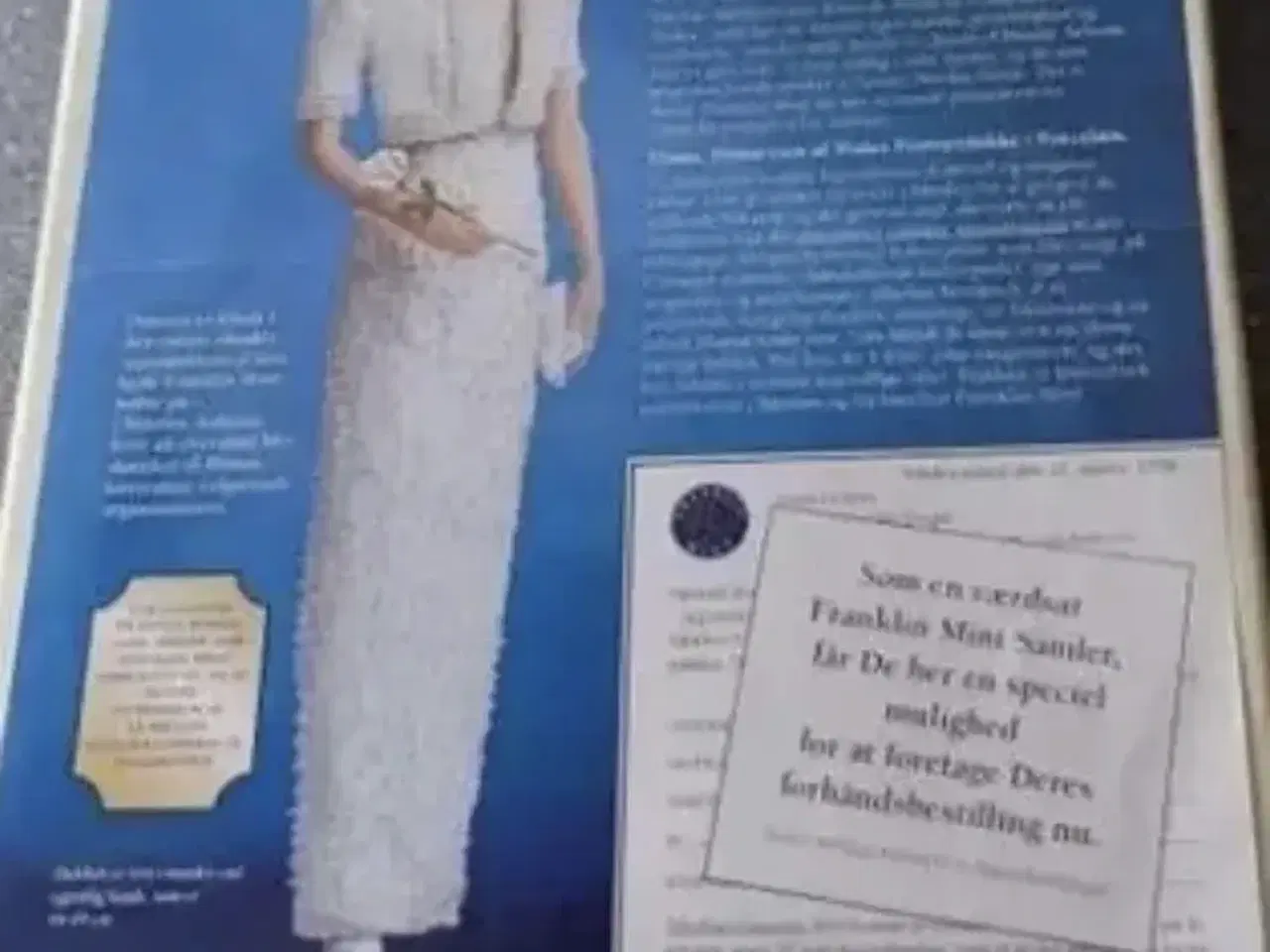 Billede 2 - STOR Lady Diana dukke m certifikat 
