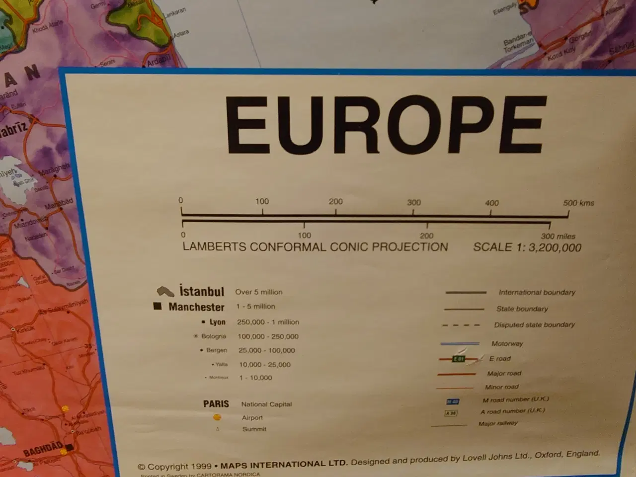 Billede 2 - Velholdt skolekort over Europa(187 x 136)cm