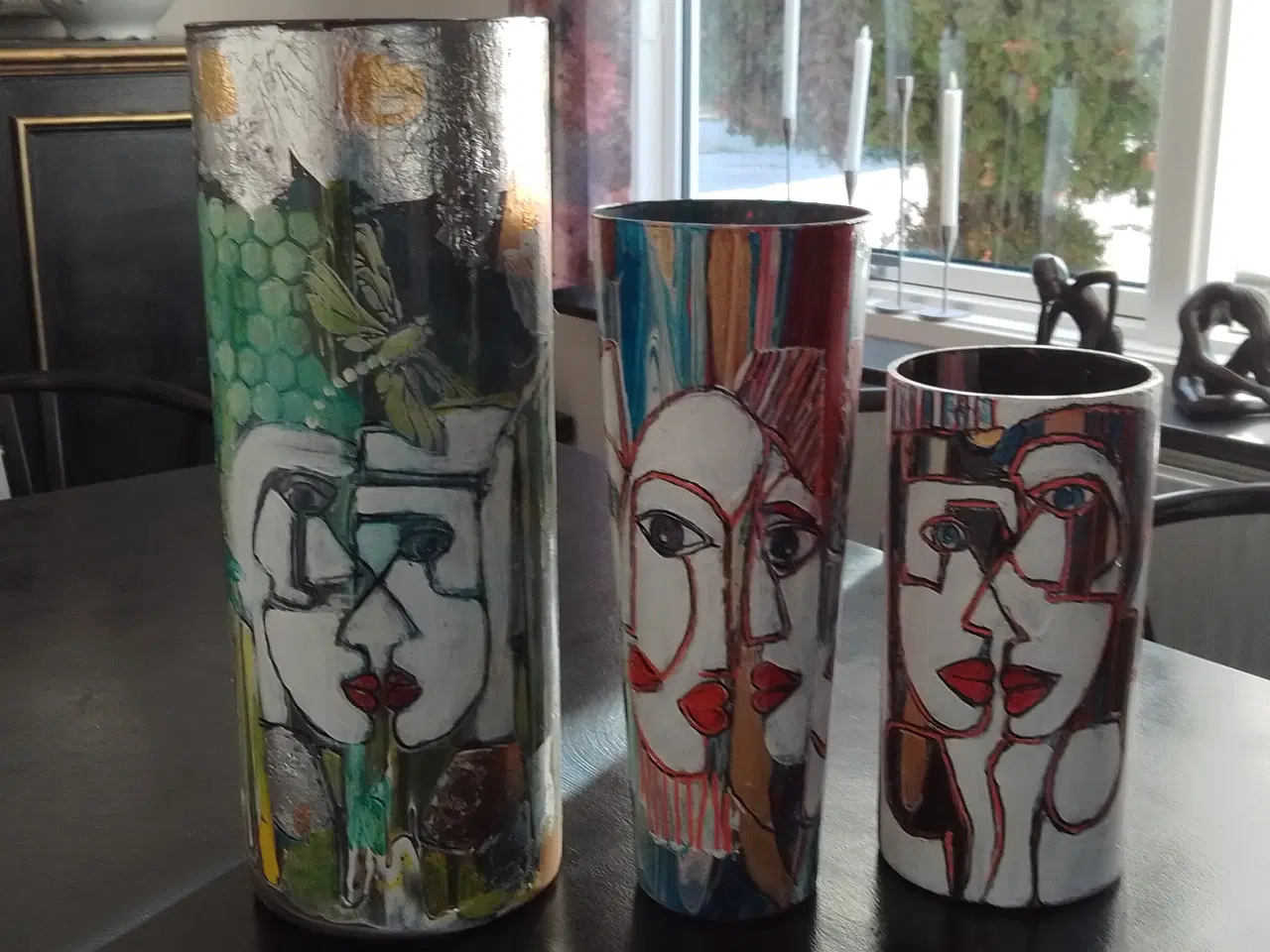 Billede 5 - Dekorerede glasvaser fra eget atelier