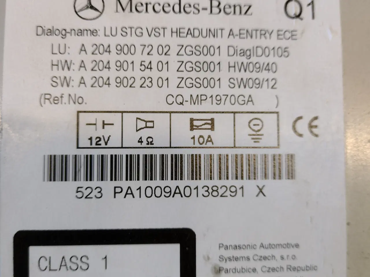 Billede 2 - Radio/CD/headunit/display- Mercedes 