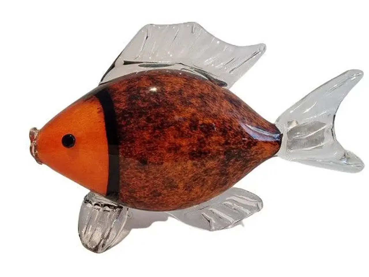 Billede 1 - Glas fisk i orange og sort