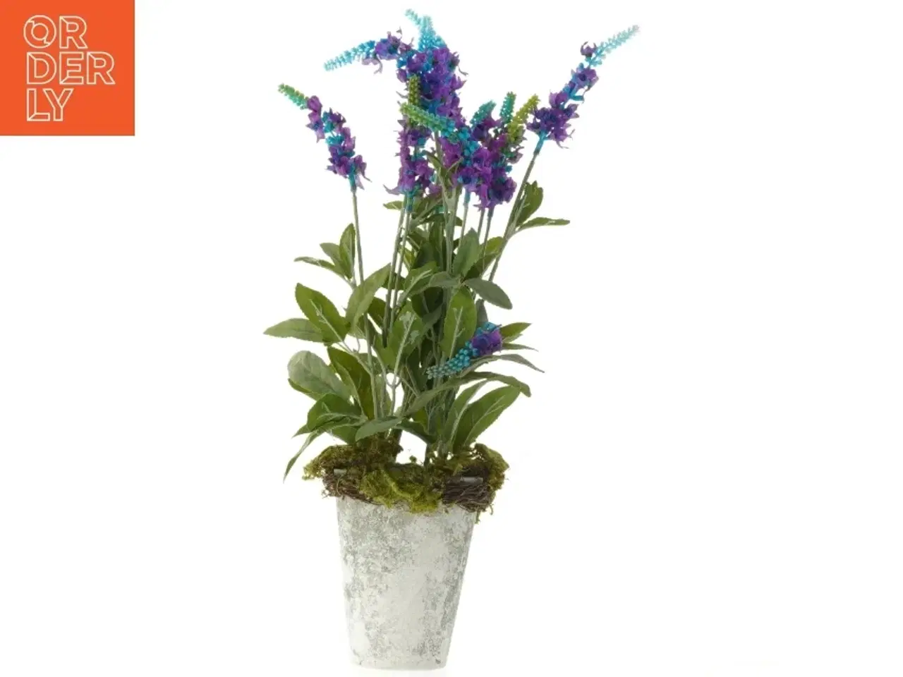 Billede 3 - Kunstig plante med blomster i potte (str. 45 cm)