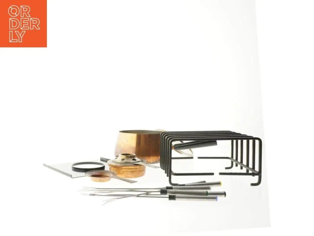 Billede 2 - Kobber fondue sæt (str. 19 cm x 16,5 cm, og. ø. 15 cm)