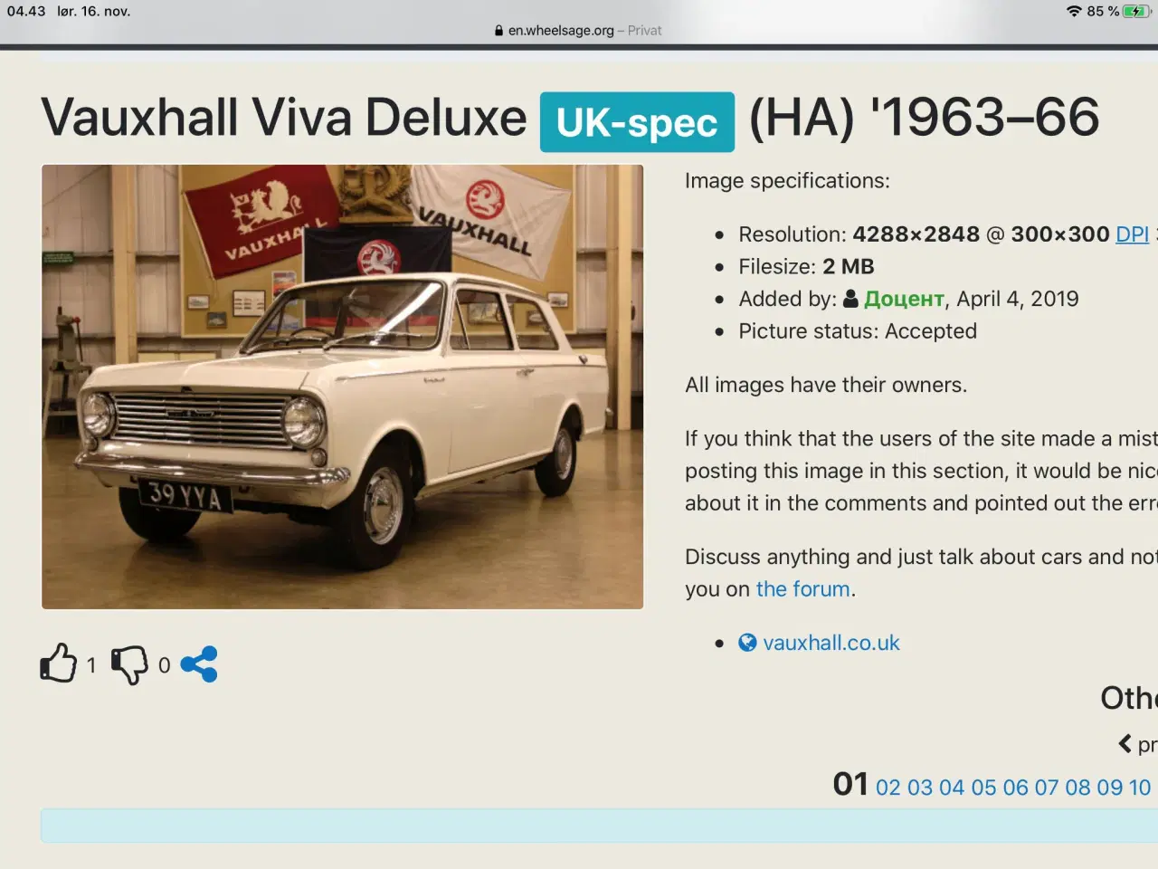 Billede 1 - Vauxhall  Viva  Instruktionsbog