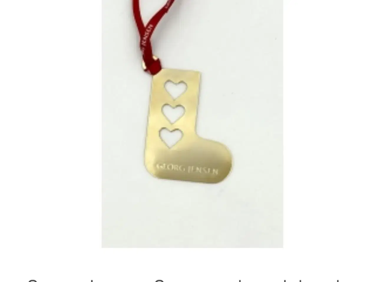 Billede 2 - Georg Jensen Julesok med Hjerter.Forgyldt messing.