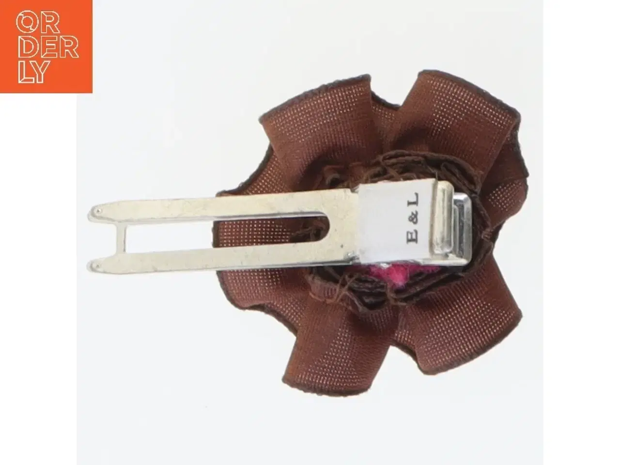 Billede 2 - Hårspænde med brun blomst (str. 4 cm)