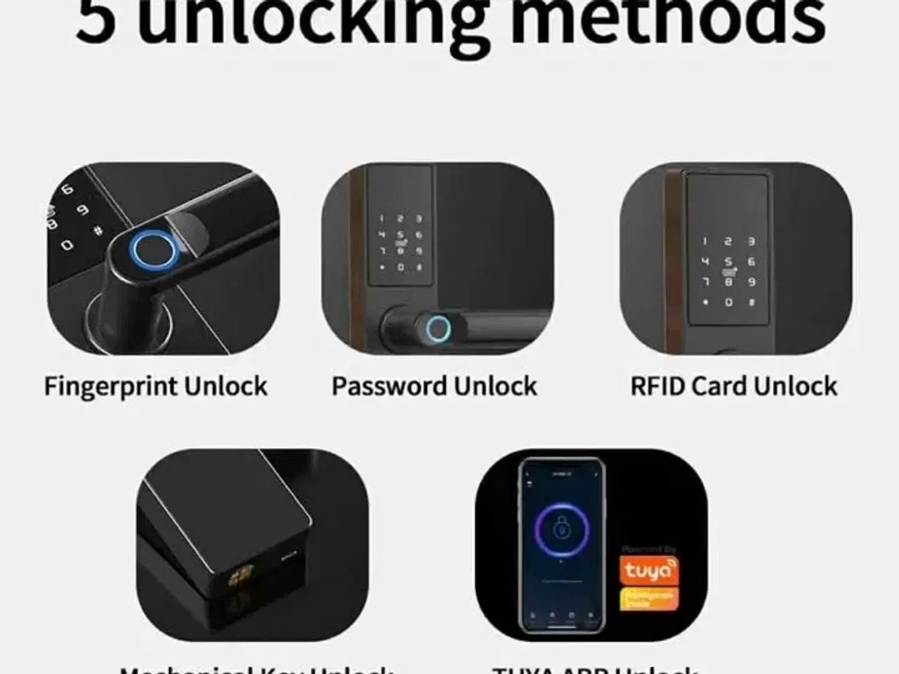 Billede 5 - 2 stk. Smart Lock Entrivo HR05 Sort