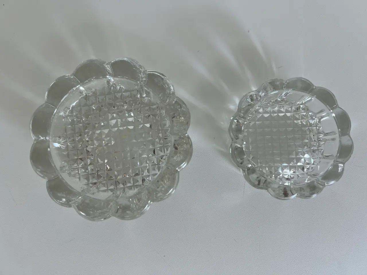 Billede 2 - Lysestager i glas til bloklys eller fyrfadslys