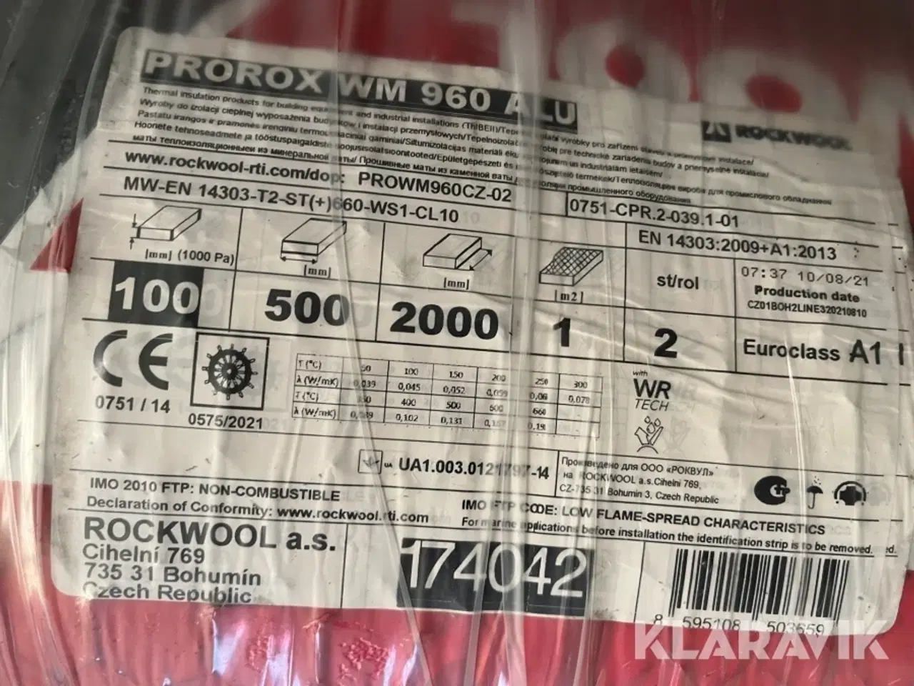 Billede 5 - Isolering Rockwool Prorox WM 960 ALU 11 paller