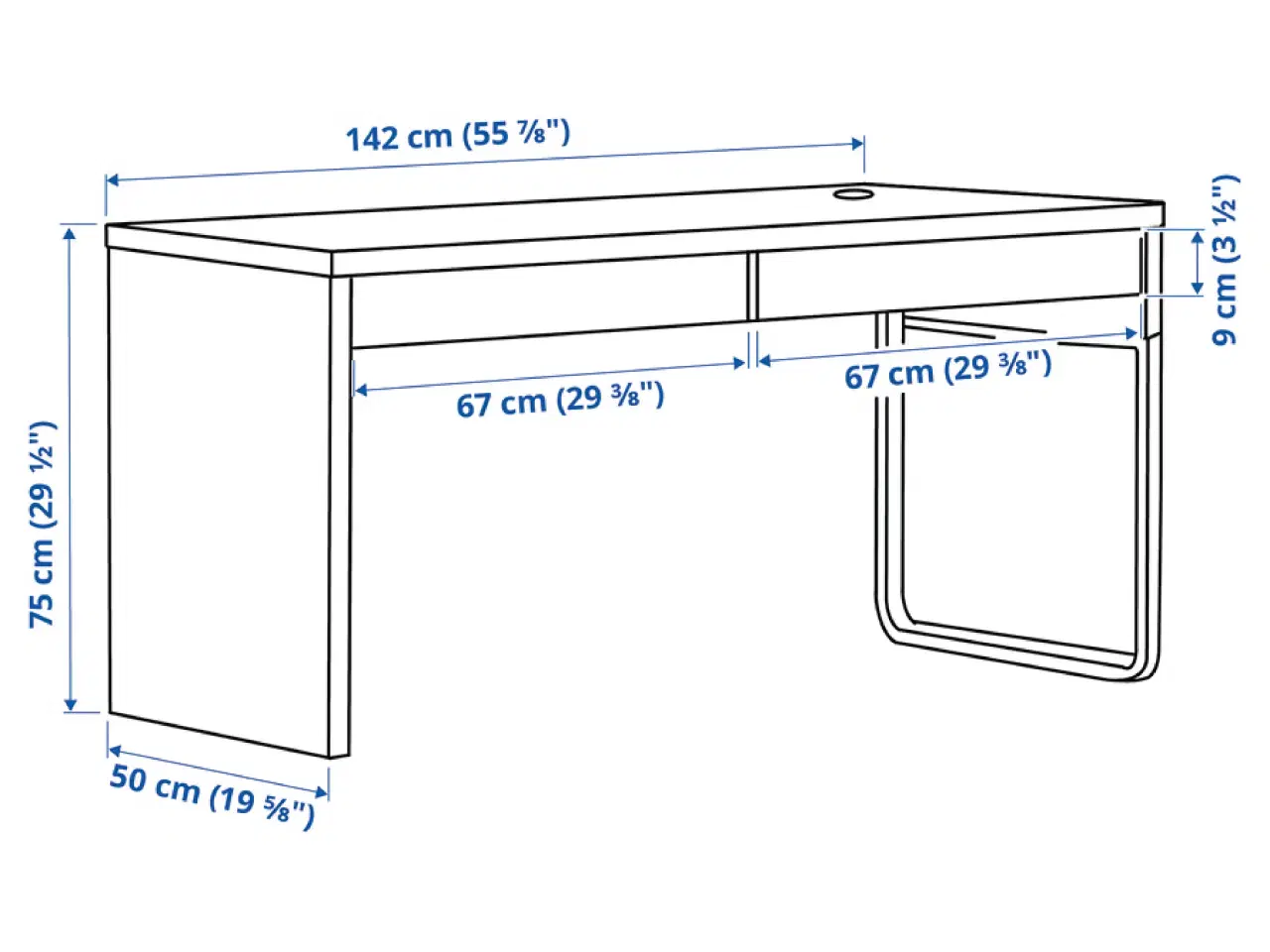 Billede 2 - MICKE Skrivebord, hvid fra IKEA