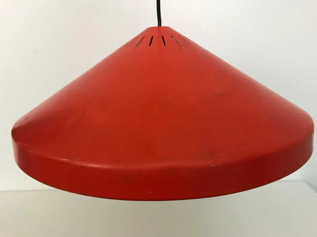 Billede 1 - Retro loftslampe / pendel, orange-rød