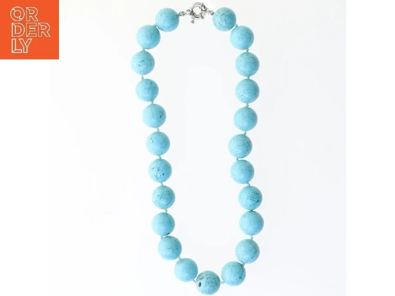 Billede 1 - Turkis halskæde med perler (str. 50 cm)