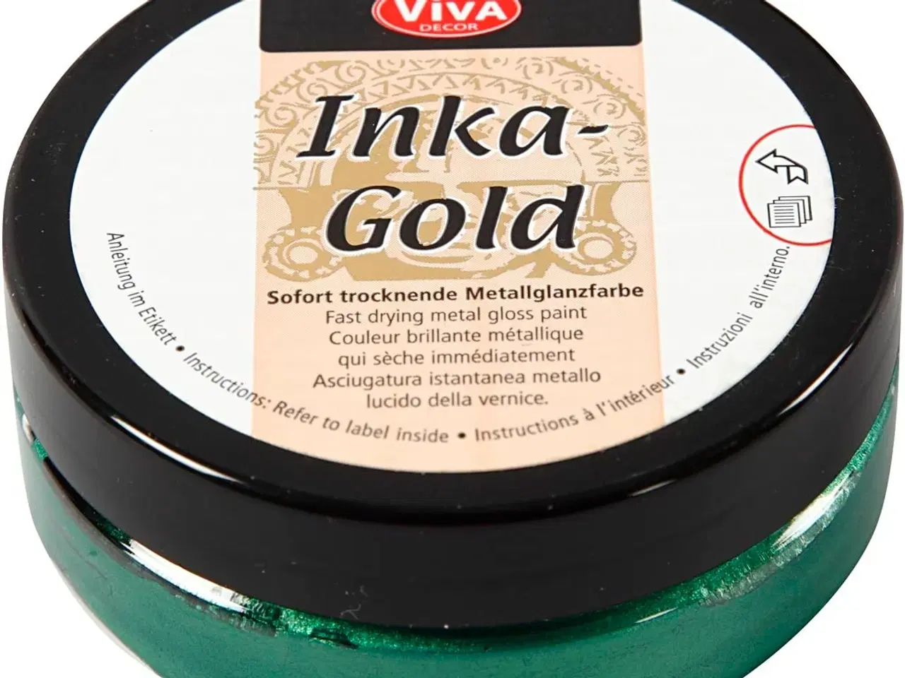 Billede 1 - Inka Gold Emerald 50ml - Metallisk Cremevoks til Kunst