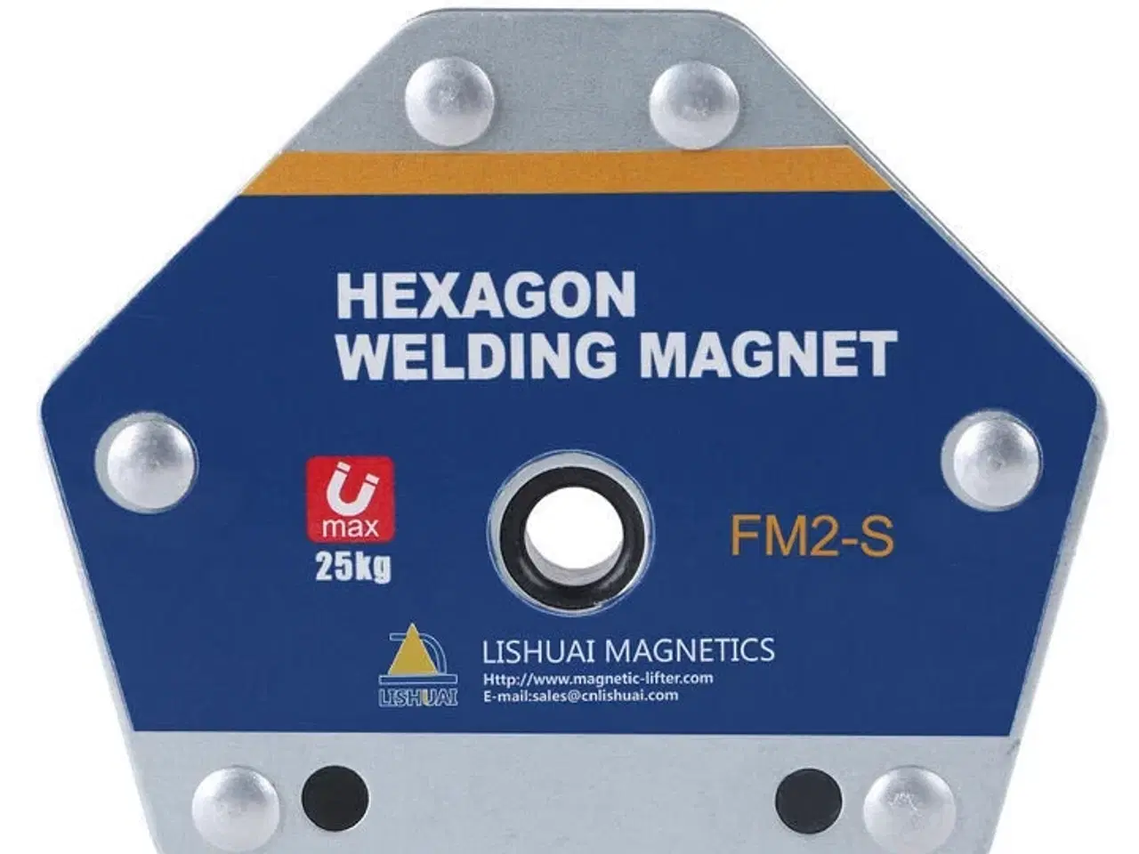 Billede 1 - 5 stk. Hexagon svejsemagnet FM2-S – 25 kg trækkraft (30° / 45° / 60°)