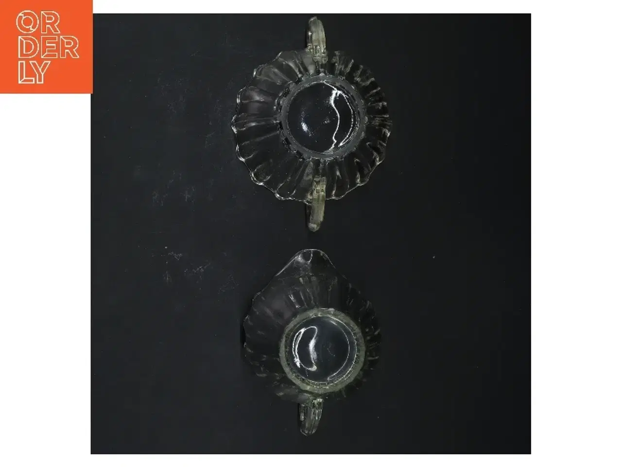 Billede 3 - Glas sukkerskål og flødekande sæt (str. Ø 10 og 8 cm)