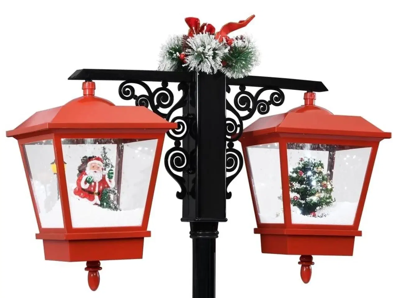 Billede 10 - Julegadelampe med julemand 81x40x188 cm PVC sort og rød