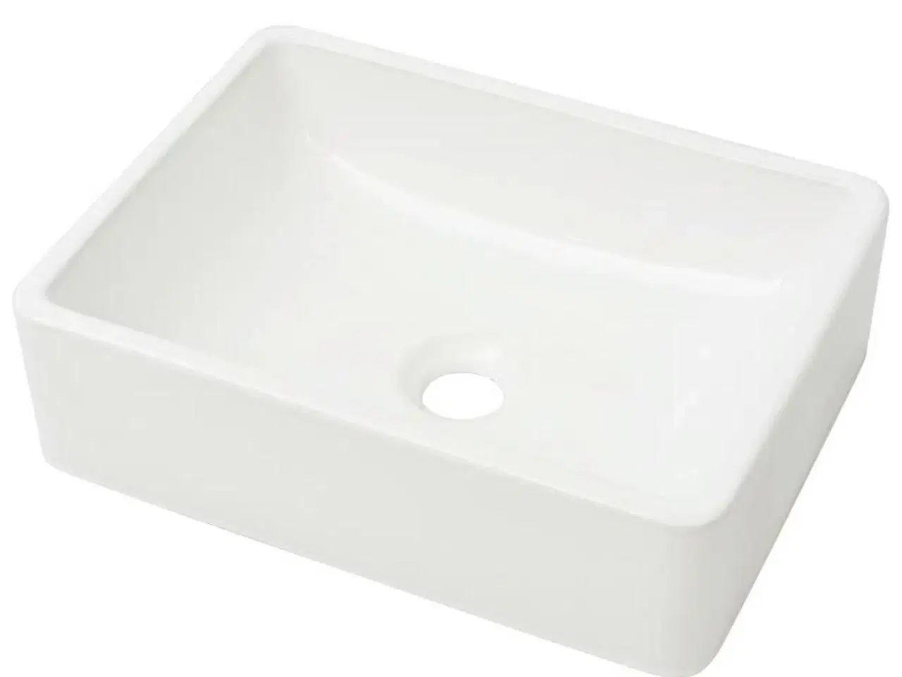 Billede 2 - Håndvask rund keramik 41x30x12 cm hvid