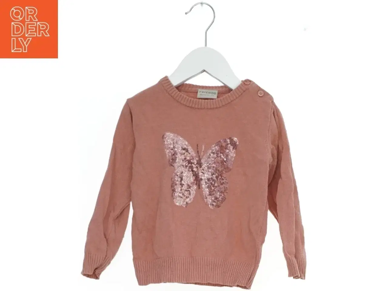 Billede 1 - Butterfly trøje med pailletter fra Friends (str. 92)