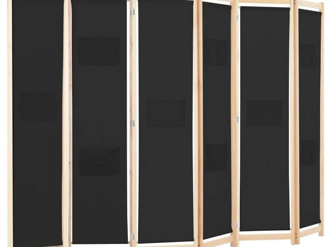 Billede 3 - 6-panels rumdeler 240 x 170 x 4 cm stof sort
