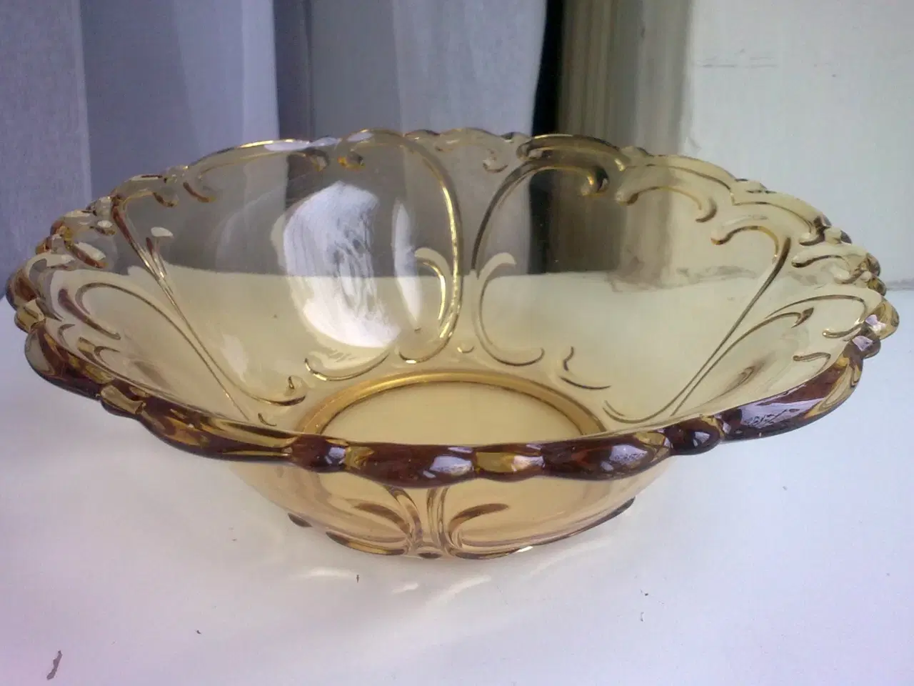 Billede 2 - 1920r replica dansk hygge glasskål i GUL d