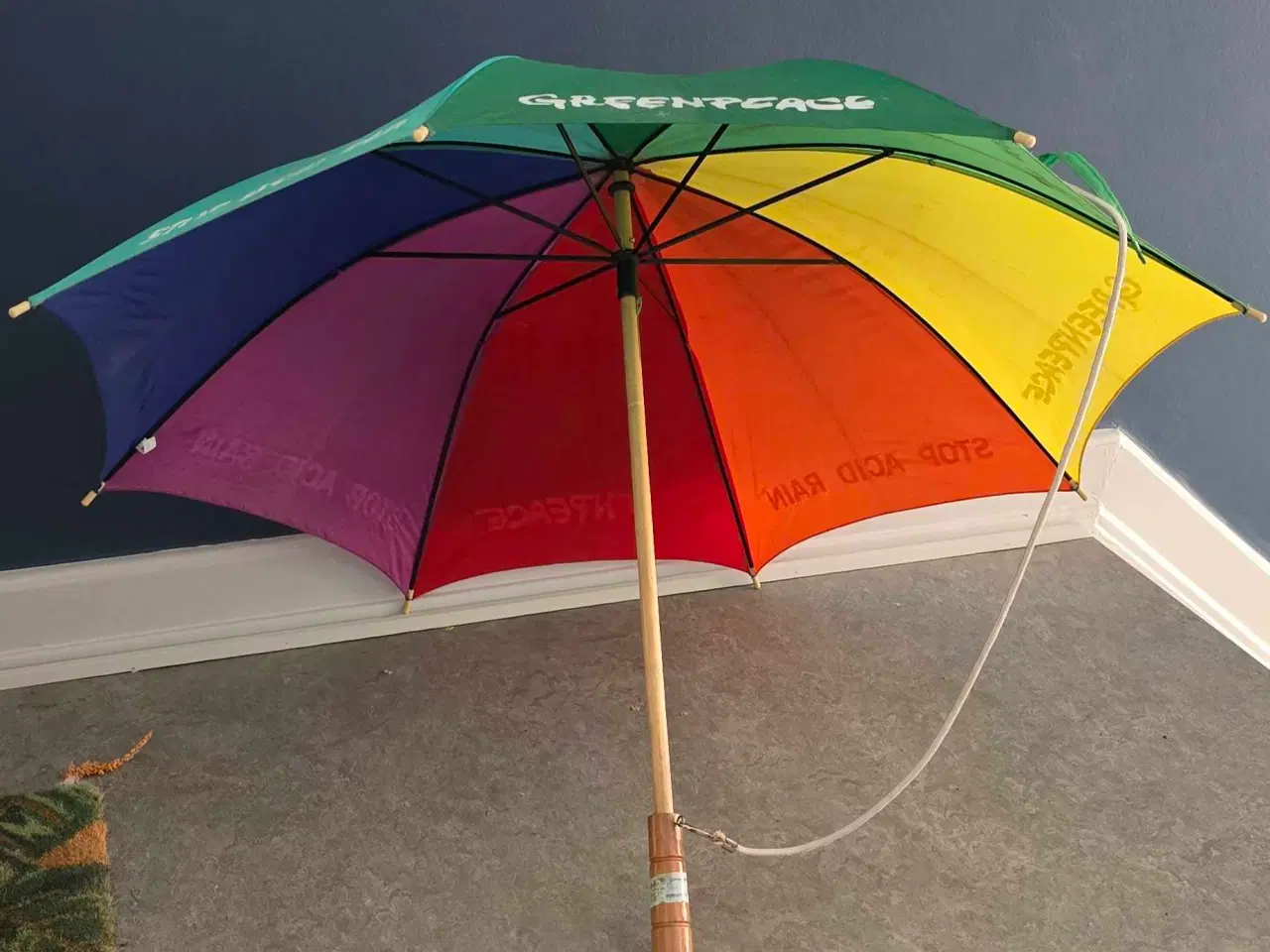 Billede 1 - Stor regnbuefarvet Greenpeace paraply