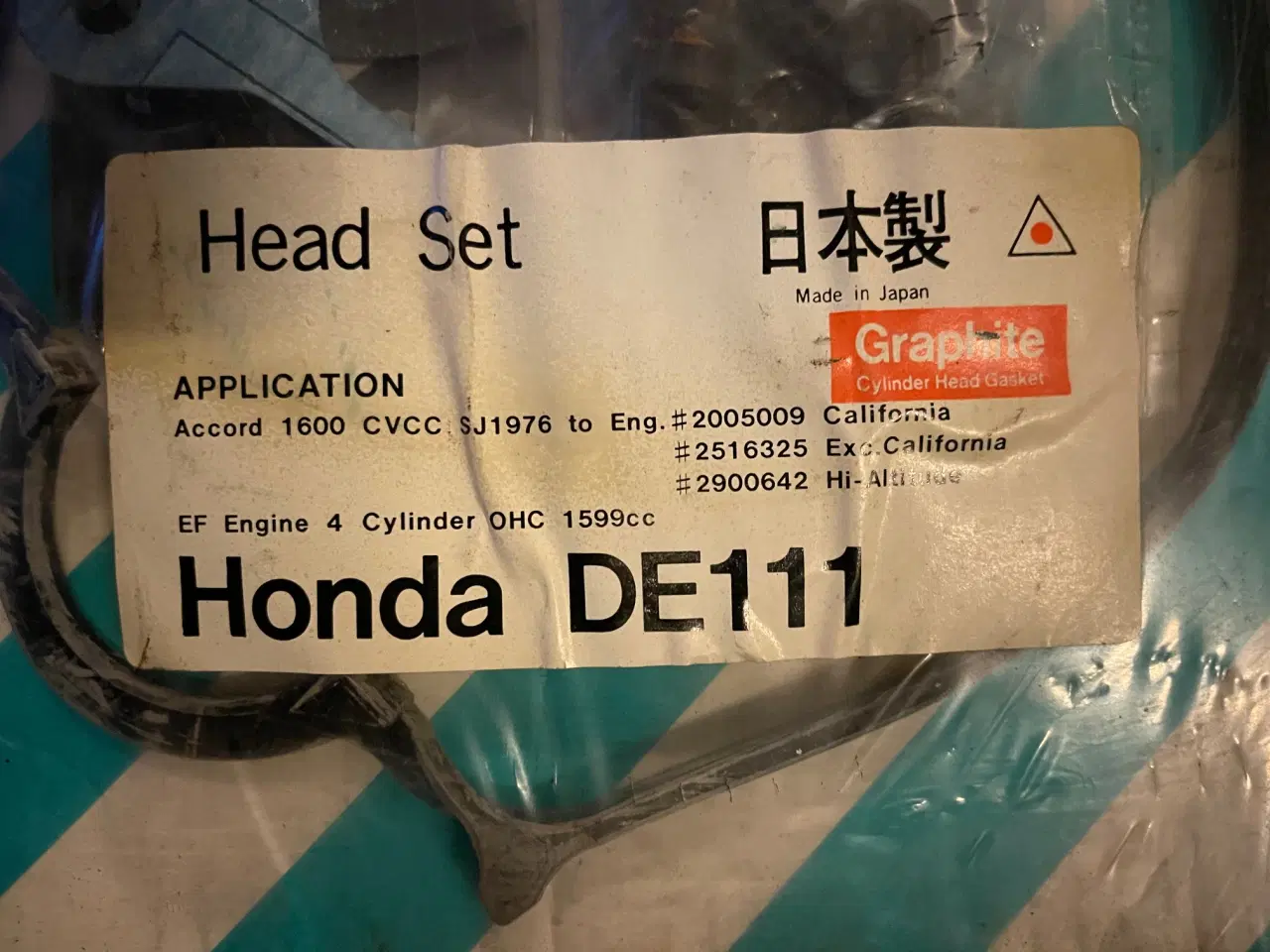 Billede 2 - Toppakningssæt Honda Accord mk 1