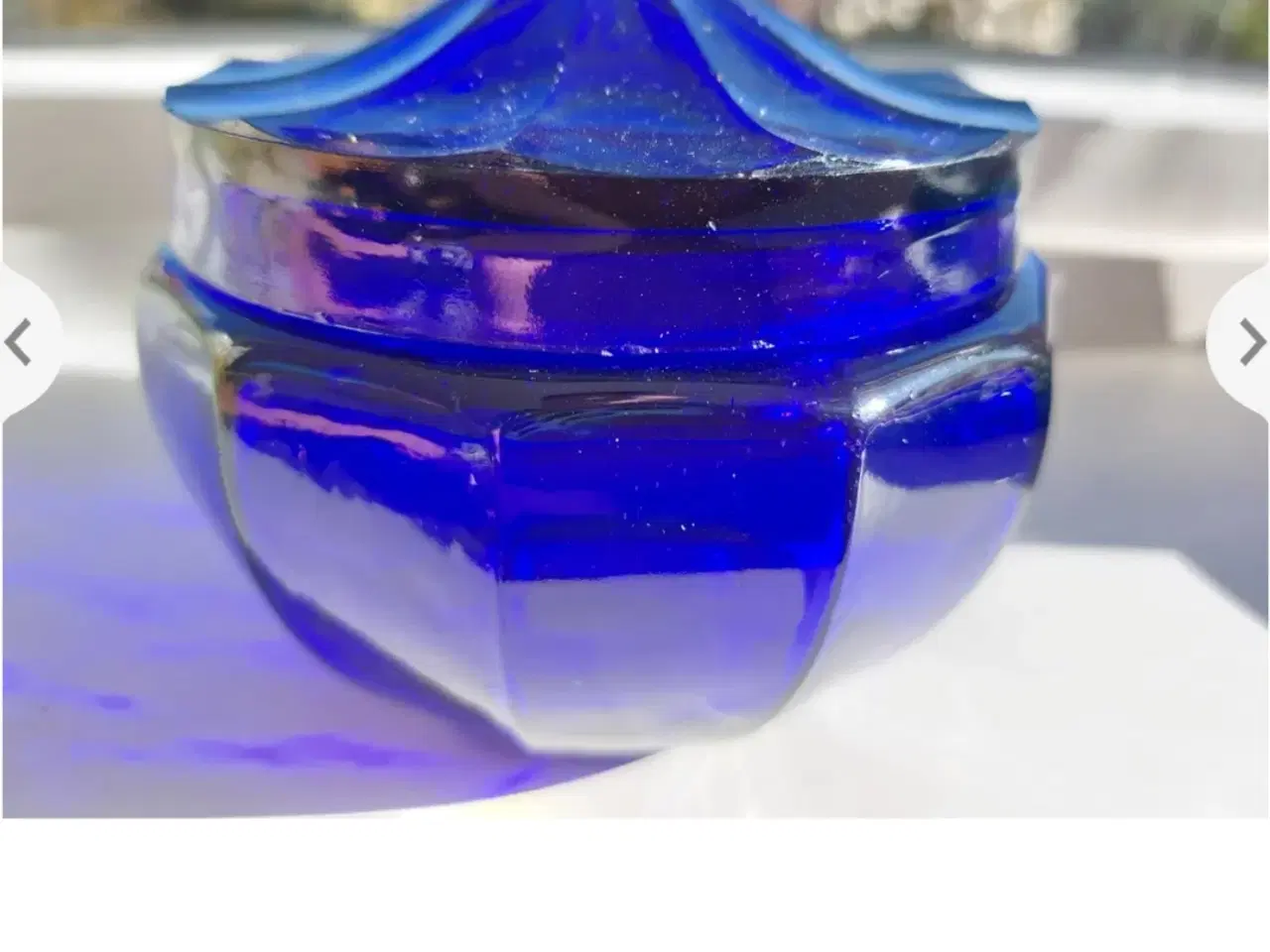 Billede 1 - Holmegaard "Honningkrukke" i det fineste blå glas