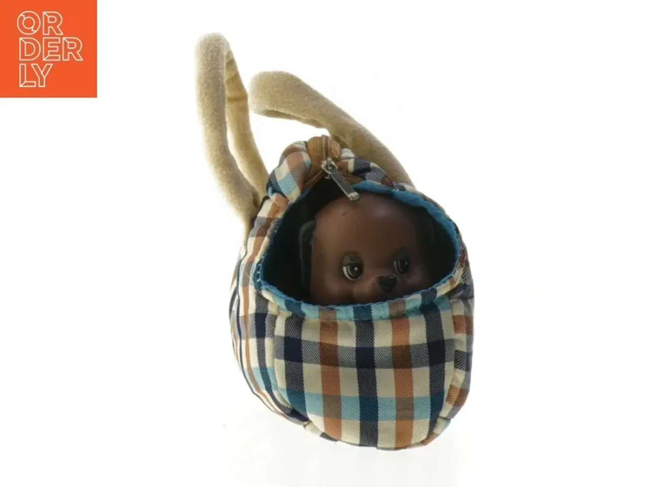 Billede 3 - Ternet børne taske med bamse (str. 15 cm)