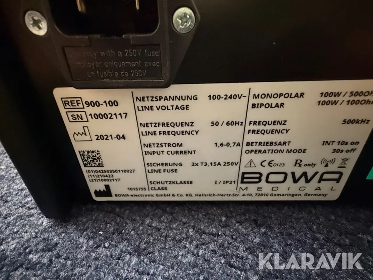 Billede 5 - Elektrokirurgisk enhed BOWA Medical ARC 100