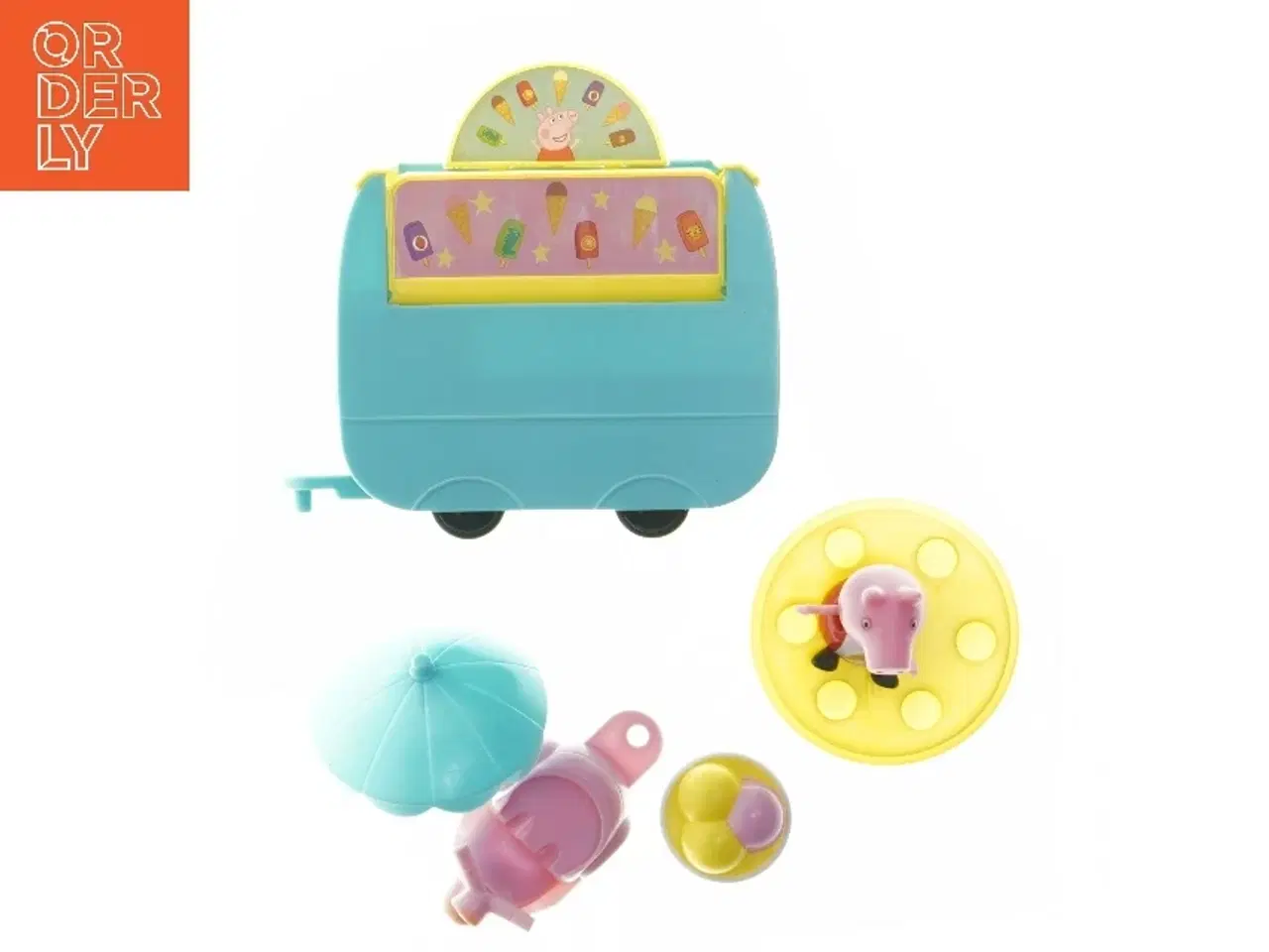 Billede 1 - Legetøjs isbil med figurer fra Gurli Gris (str. 13x13 cm)