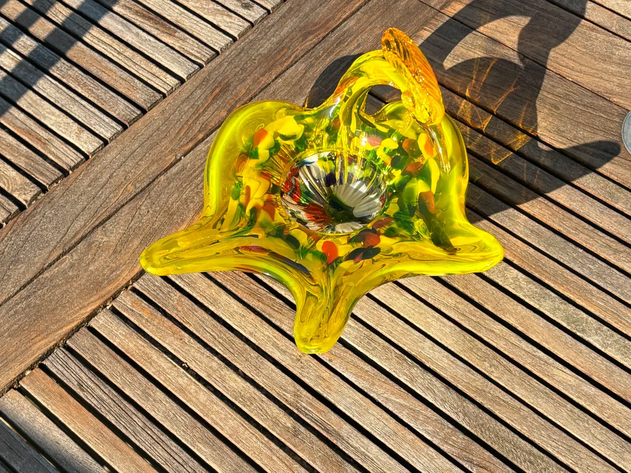 Billede 7 - Smuk vintage Murano-style glas-skulptur – gul fugl