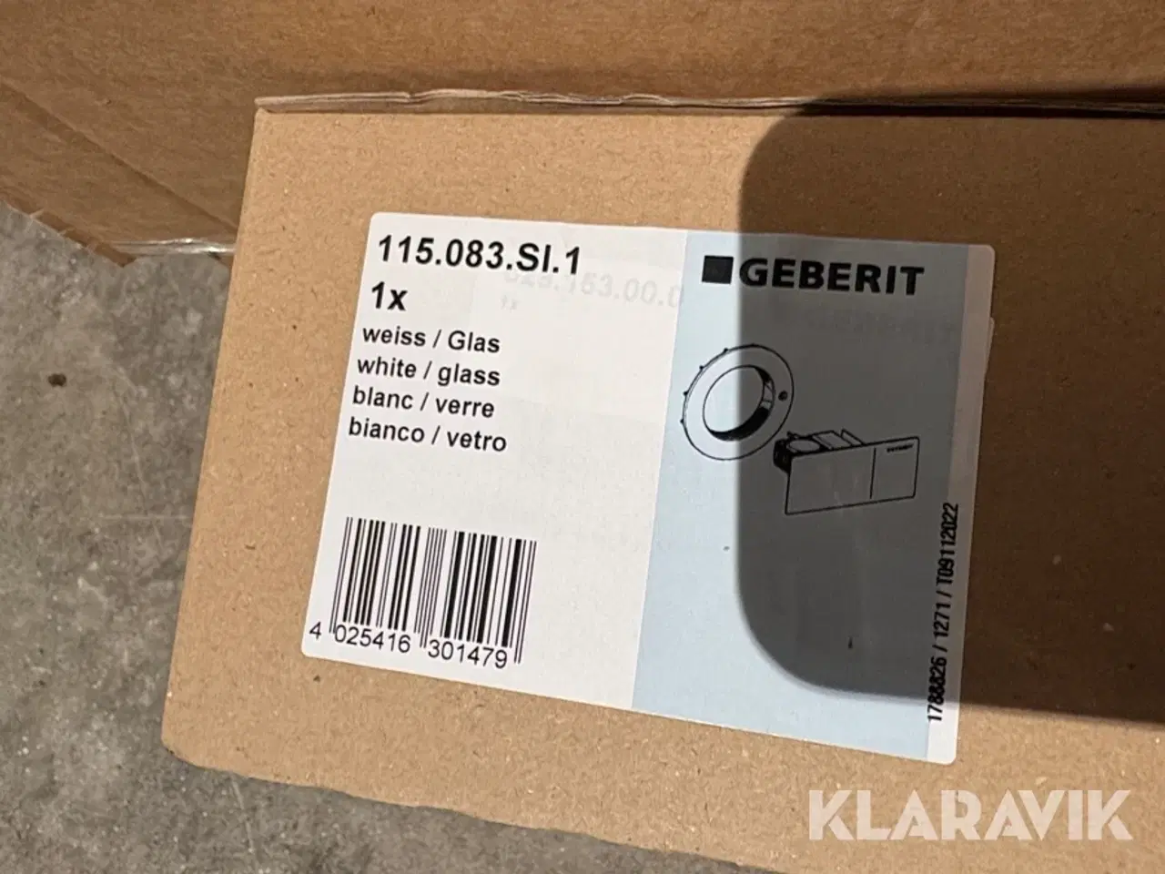 Billede 7 - Trykknap til toiletskyl Geberit stål, hvid og sort glas, 11 styk